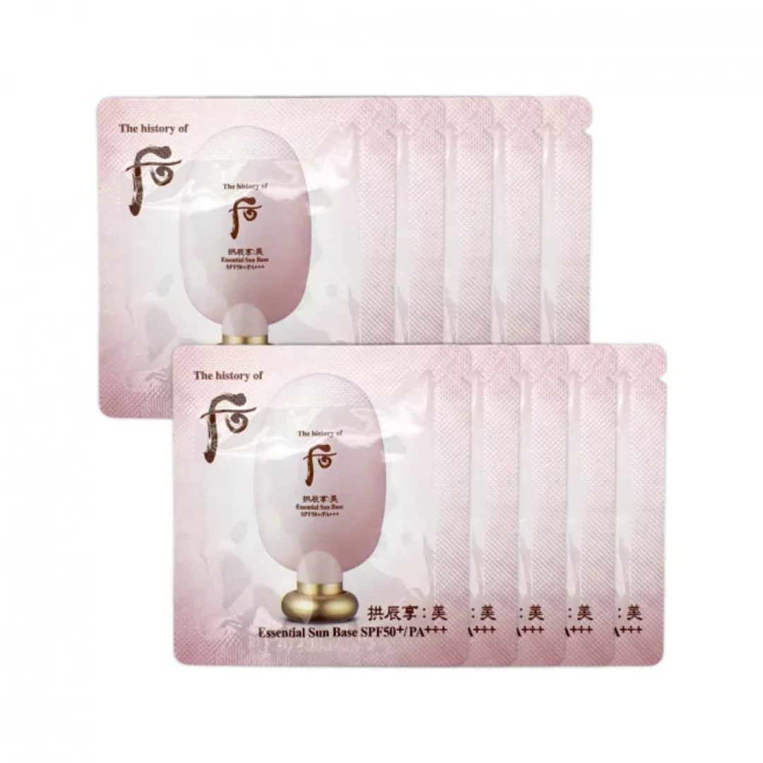 Sample Kem lót whoo hồng trang điểm chống nắng Whoo Gongjinhyang Mi Essential Sun Base SPF50+/PA+++ (120 gói x 1 ml =120 ml)