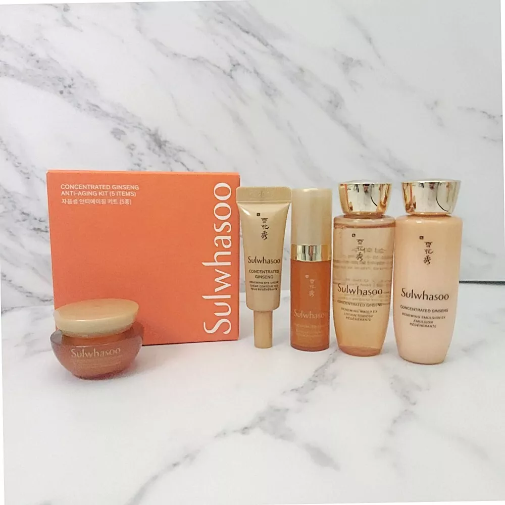 Set Dưỡng Trắng Da Mini Sulwhasoo Concentrated Ginseng Anti Aging Kit (5 Items) Anti-Wrinkle K-beauty